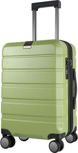  KROSER Hardside Expandable Carry On Luggage with Spinner Wheels & Built-in TSA Lock, 20-Inch, Green 