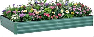 Metal Raised Garden Bed, 8' x 4' x 1' 