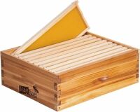 Langstroth Medium Super Beehive Kit, 10-Frame Box with Wax Coated Wooden Frames & Foundations