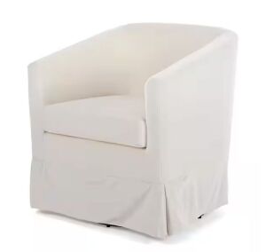  Harper & Bright Designs 27 in. White Polyester 360° Swivel Club Chair