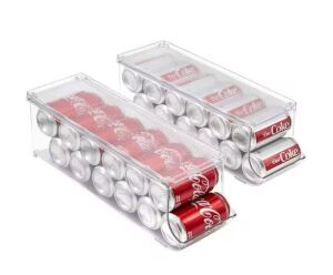 Sorbus 2-Pack Clear Plastic Stackable Dispenser Holds 12 Cans  