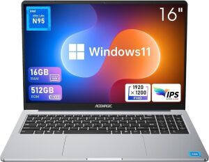  ACEMAGIC Laptop 16 inch FHD Display, 16GB RAM 512GB ROM with Intel 12th Gen Alder Lake N95(4C/4T, Up to 3.4GHz)