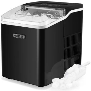  KUMIO Countertop Ice Maker, 26.5 Lbs/24 Hrs, Self-Cleaning, Removable Ice Basket & Scoop