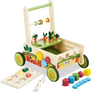  Beright Wooden Baby Push and Pull Learning Activity Walker 