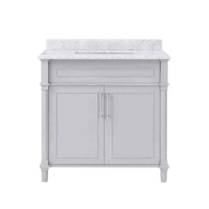 Home Decorators Collection Aberdeen 36in. Dove Grey Bathroom Vanity 