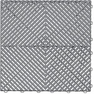 Swisstrax Ribtrax PRO Interlocking Garage Floor Tiles, 15.75 x 15.75-Inch, Pearl Grey, 24 Piece Set