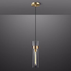 Knurldon Modern Glass Brass Pendant Light