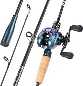 Souagyilang Baitcasting Fishing Rod Reel Combo