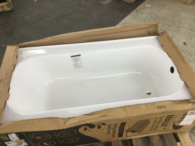 Bootz Industries Maui Plus 60 in. x 32 in. Soaking Bathtub with Right Drain in White