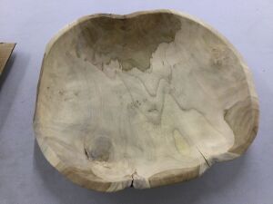 Brown Teak Wood Serving Bowl 