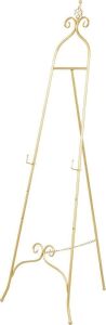  Deco 79 Metal Scroll Display Easel, 21" x 21" x 63", Gold 