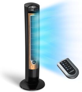 Lasko Oscillating Tower Fan, Remote Control, Ionizer, 3 Speeds, 42"