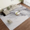 Vamcheer Washable Abstract Area Rug - Contemporary Style for Living Room, Bedroom, Kitchen - Machine Washable Rug for Living Room - Non-Shedding and Easy-Cleaning - Grey-White 5x7 ft 