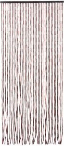 FlavorThings Natural Dark Brown Bamboo Beaded Curtain 36" x 78" 