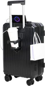 YANQIAO Carry-On Luggage with Cup Holder & USB Charging Port 20" 