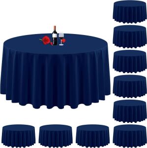 10 Pack Navy Blue Round Tablecloth