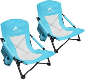 Oileus Low Beach Chair, 2 Pack 