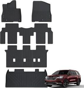 NIKALAIKA Floor Mats & Cargo Liner for 2022-2025 Kia Carnival MPV 8 Seats 