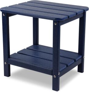 realife Small Outdoor Adirondack Side Table, Navy Blue 