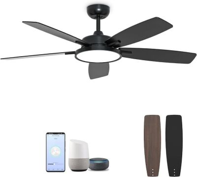  Roomratv 52" Smart Ceiling Fan with Light, Remote Control 