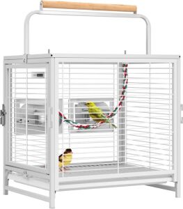 VIVOHOME 19 Inch Wrought Iron Bird Travel Carrier Cage