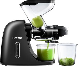 Fretta Masticating Slow Juicer, 3-inch Wide Feeding Chute