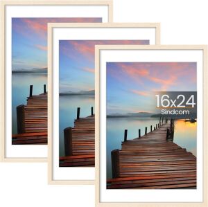 16x24 Picture Frame with Detachable Mat, 3 Pack 