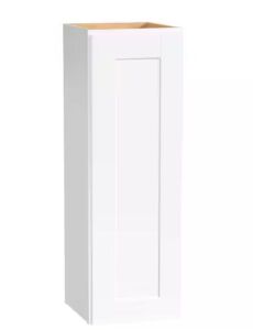 Hampton Bay Shaker 12 in. W x 12 in. D x 36 in. H Assembled Wall Kitchen Cabinet in Satin White