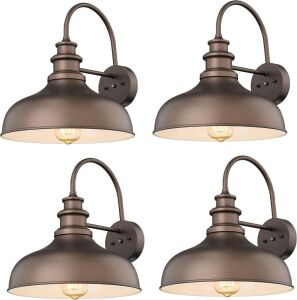 Bestshared Dusk to Dawn Farmhouse Gooseneck Barn Lights, 4 Pack 