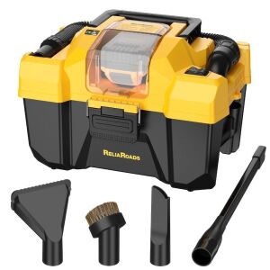 20V Cordless Wet/Dry Shop Vac, 2.6 Gallon Capacity, Compatible with DeWALT Batteries (not included)