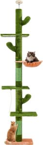 Floor to Ceiling Cactus Cat Tower, 89-109 Inch Adjustable Height