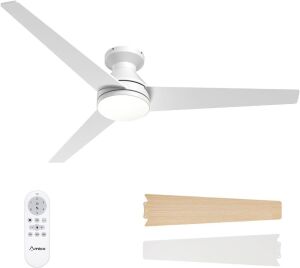  Amico 52 inch Low Profile Ceiling fan with Light and Remote Control