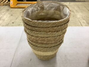 Woven Planter Pot Cover with Plastic Liner, Set of 6 