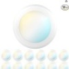 12 Pack 5/6 Inch LED Disk Lights, Flush Mount Disc Recessed Ceiling Can Lighting, 1050 LM, Selectable CCT&nbsp;