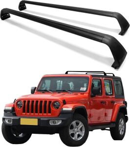 Grandroad Roof Rack Cross Bars for 2007-2024 Jeep Wrangler JK JL Gladiator JT(4 Doors Hard Top)