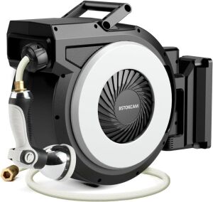 BSTOKCAM Wall Mounted Retractable Garden Hose Reel 88' 