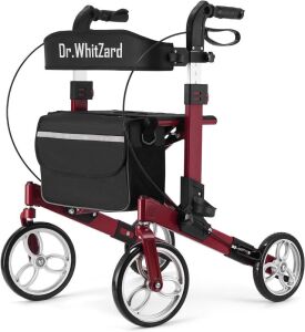 Dr.WhitZard Heavy Duty Foldable Rollator Walker with Seat 