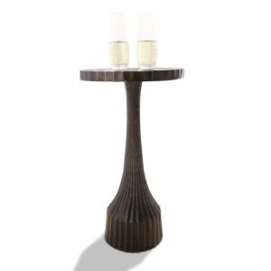 Objet D’Art Leah Small Round Black End Table