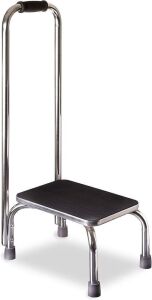  DMI Step Stool with Handle and Non Skid Rubber Platform, Holds up to 300 Pounds with 9.5 Inch Step Up, 17.3"D x 12.3"W x 34"H, Chrome 