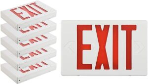 EXITLUX 6 Pack Red LED Exit Signs with Emergency Lights