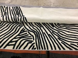 Black & White Striped Rug, 6' x 9' 