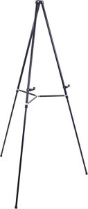 U.S. Art Supply 66" High Showroom Black Aluminum Display Easel and Presentation Stand