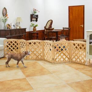 ZJSF Freestanding Foldable Indoor Dog Gate 