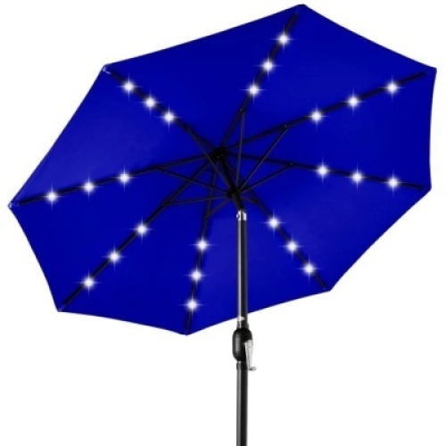 Solar LED Lighted Patio Umbrella w/ Tilt Adjustment, UV-Resistant- 10ft&nbsp;