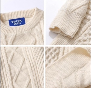 Aelfric Eden Women Sweater Vintage Cable Knit Sweater Casual Oversized Sweater Pullover-xl