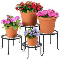 Set of 4 Indoor Outdoor Metal Nesting Plant Stands, Flowerpot Holders