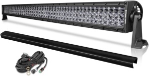 OFFROADTOWN 52 Inch LED Light Bar with Wiring Harness and Black Cover Off Road Driving Light 800W Quad Row LED Roof Lights Straight LED Work Light Bar for Pickup Chery Dodge Jeep