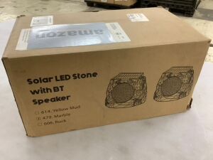 Solar LED Stone with Bluetooth Speaker, Set of 2 