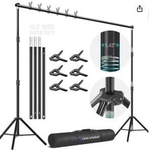 LimoStudio (Super Heavy Duty) 12.5 ft. Wide x 10 ft. Tall Backdrop Stand