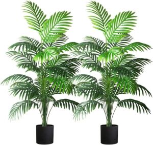 4' Artificial Palm Plants, 2 Pack 